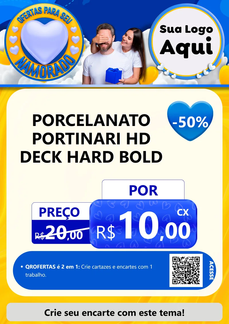 Modelo de Cartaz para Cartaz A4 Vertical com o tema Ofertas Para Seu Namorado para Pisos e revestimentos