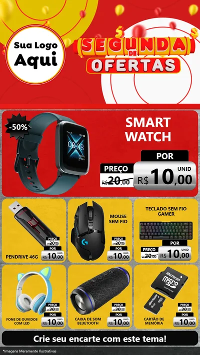 Modelo de Rede Social para Stories com o tema Segunda de Ofertas para Informática