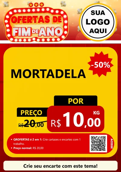 Modelo de Cartaz para Cartaz A4 Vertical com o tema Ofertas de Fim de Ano para Frios e Laticínios
