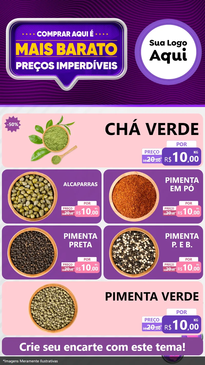 Modelo de TV para TV Vertical com o tema Mais Barato para Produtos Naturais
