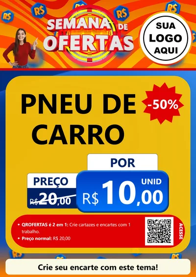 Modelo de Cartaz para Cartaz A4 Vertical com o tema Semana de Ofertas para Auto peças
