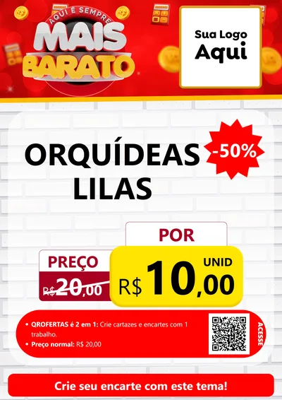 Modelo de Cartaz para Cartaz A4 Vertical com o tema Mais Barato para Floricultura e jardim