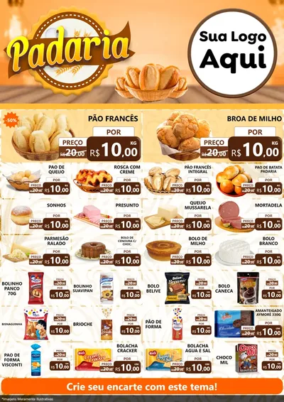 Modelo de Encarte para Encarte A4 Vertical com o tema Padaria para Padaria