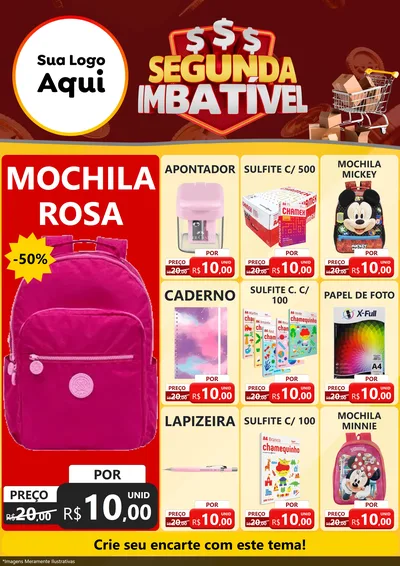 Modelo de Encarte para Encarte A4 Vertical com o tema Segunda Imbatível para Papelaria