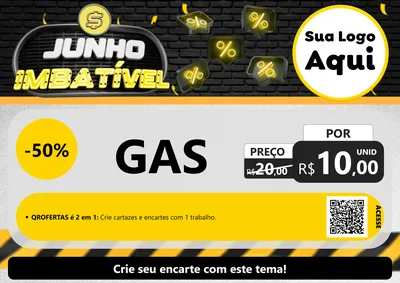 Modelo de Cartaz para Cartaz A4 Horizontal com o tema Junho Imbatível para Água e gás