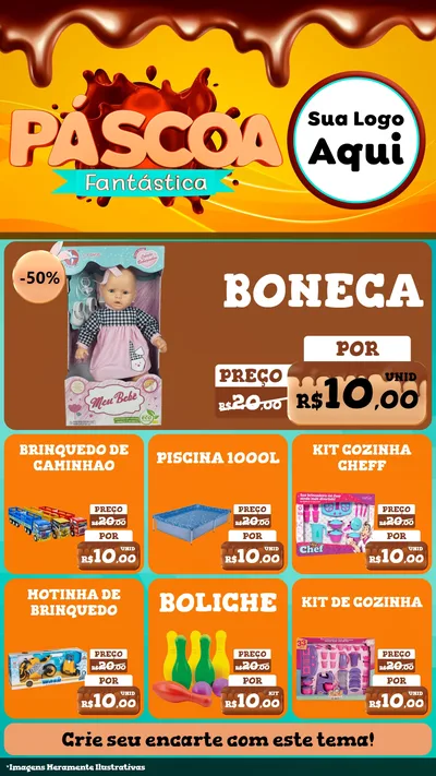 Modelo de Rede Social para Stories com o tema Páscoa Fantástica para Brinquedos