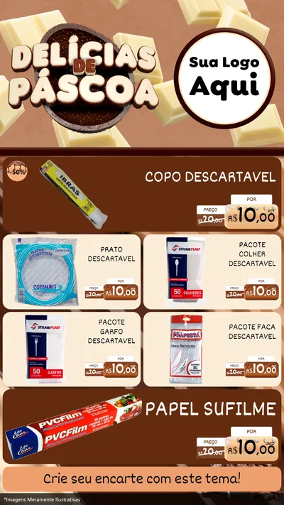 Modelo de TV para TV Vertical com o tema Delícias de Páscoa para Embalagens