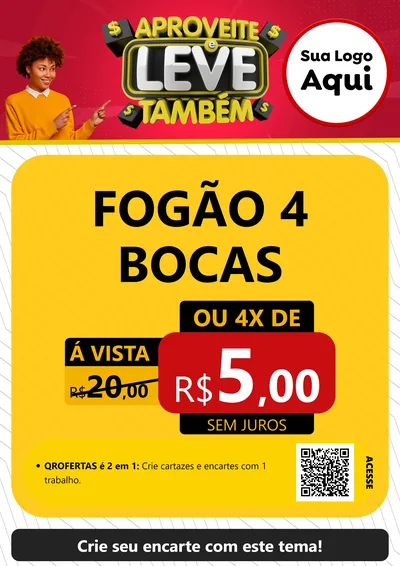 Modelo de Cartaz para Cartaz A4 Vertical com o tema Aproveite e Leve Também para Móveis e Eletro