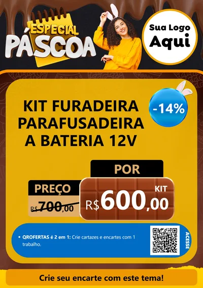 Modelo de Cartaz para Cartaz A4 Vertical com o tema Especial Páscoa para Maquinas e Ferramentas