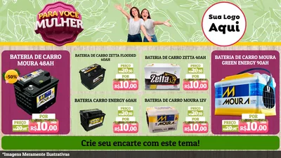 Modelo de TV para TV Horizontal com o tema Para Você Mulher para Baterias Elétricas