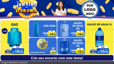 Modelo de TV para TV Horizontal com o tema Janeiro da Economia para Água e gás