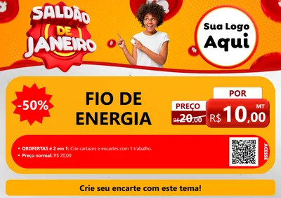 Modelo de Cartaz para Cartaz A4 Horizontal com o tema Saldão de Janeiro para Materiais Elétricos