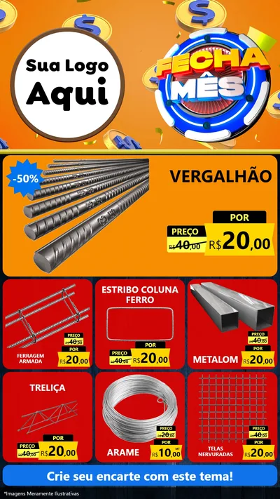 Modelo de Rede Social para Stories com o tema Fecha Mês para Ferragens