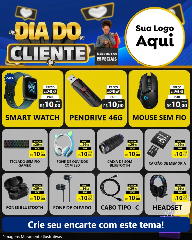 Modelo de Rede Social para Feed Instagram com o tema Dia Do Cliente para Informática