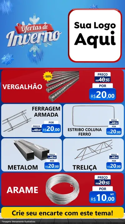 Modelo de TV para TV Vertical com o tema Ofertas de Inverno para Ferragens