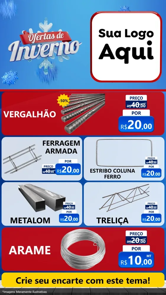 Modelo de TV para TV Vertical com o tema Ofertas de Inverno para Ferragens