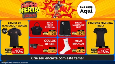 Modelo de TV para TV Horizontal com o tema Super Ofertas Julho para Roupas e acessórios
