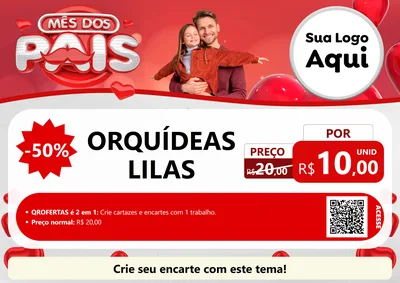 Modelo de Cartaz para Cartaz A4 Horizontal com o tema Mês dos Pais para Floricultura e jardim