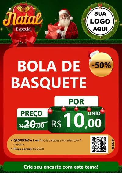 Modelo de Cartaz para Cartaz A4 Vertical com o tema Natal Especial para Artigos Esportivos