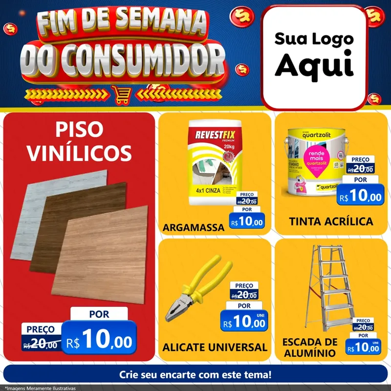 Modelo de Rede Social para Feed Facebook com o tema Fim de Semana do Consumidor para Material para Construção