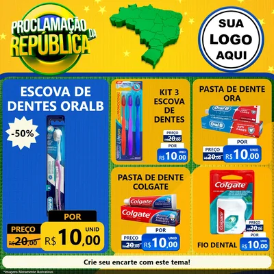 Modelo de Rede Social para Feed Facebook com o tema Proclamação da República para Higiene Pessoal