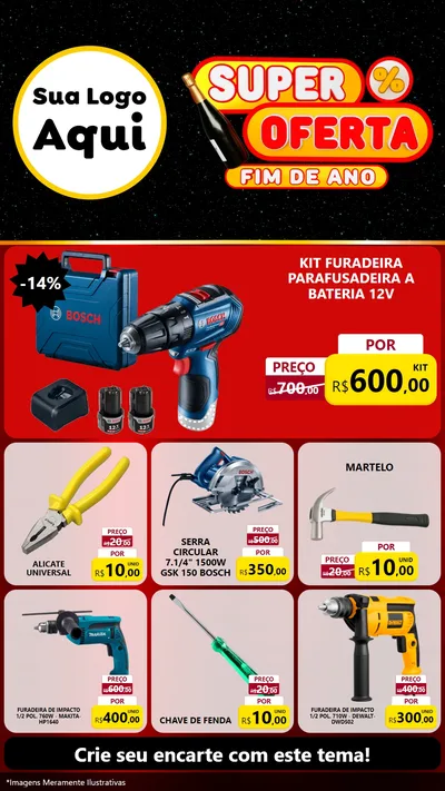 Modelo de Rede Social para Stories com o tema Super Oferta Fim de Ano para Maquinas e Ferramentas