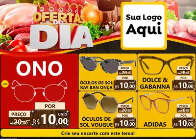 Modelo de Encarte para Encarte A4 Horizontal com o tema Ofertas do Dia para Óticas