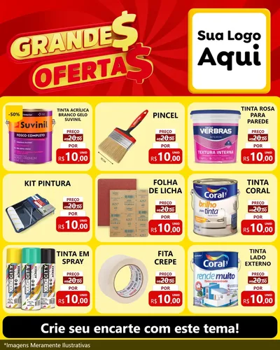 Modelo de Rede Social para Feed Instagram com o tema Grandes Ofertas para Tintas e Ferramentas