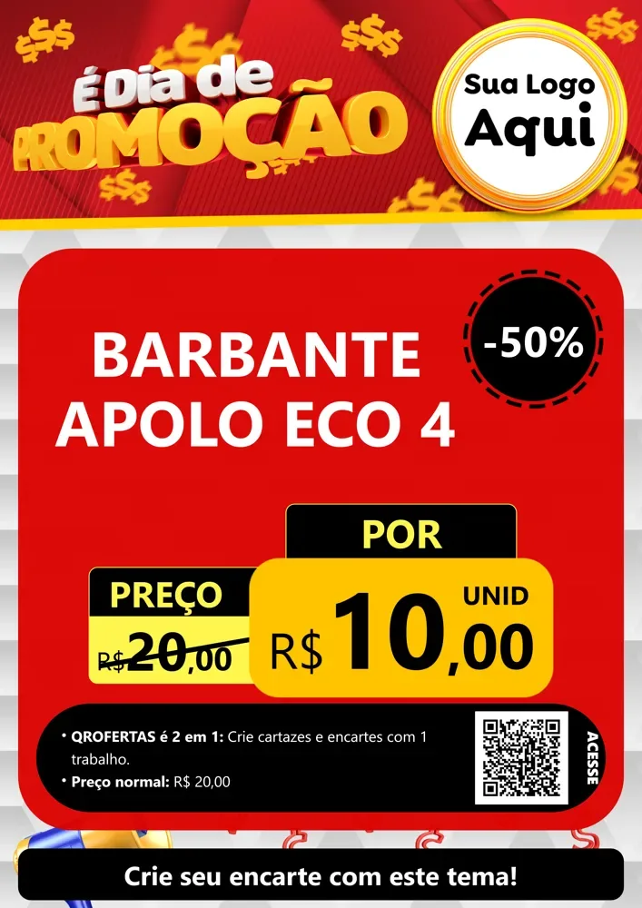 Modelo de Cartaz para Cartaz A4 Vertical com o tema É Dia De Promoção para Armarinho e Aviamentos