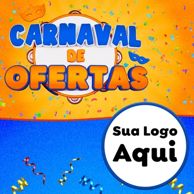 Modelo de Rede Social para Feed Facebook com o tema Carnaval de Ofertas para Supermercado