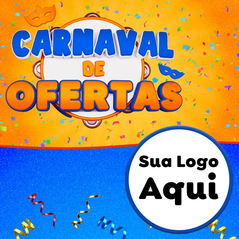 Modelo de Rede Social para Feed Facebook com o tema Carnaval de Ofertas para Supermercado