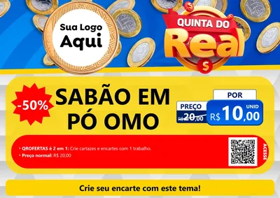 Modelo de Cartaz para Cartaz A4 Horizontal com o tema Quinta do Real para Produtos de Limpeza