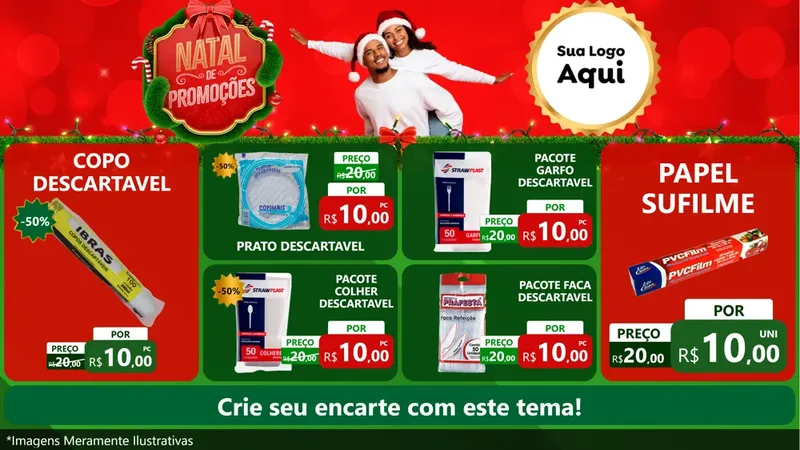 Modelo de TV para TV Horizontal com o tema Natal de Promoções para Embalagens
