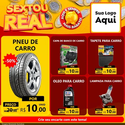 Modelo de Rede Social para Feed Facebook com o tema Sextou do Real para Auto peças