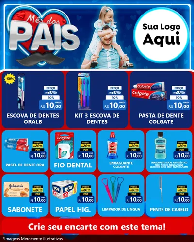 Modelo de Rede Social para Feed Instagram com o tema Mês Dos Pais para Higiene Pessoal