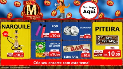 Modelo de TV para TV Horizontal com o tema Dia M - O Dia Mais Barato Do Mês para Tabacaria