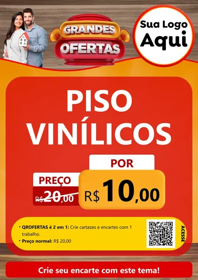 Modelo de Cartaz para Cartaz A4 Vertical com o tema Grandes Ofertas para Material para Construção