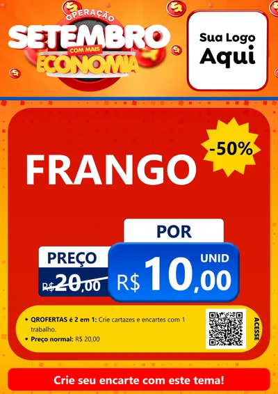 Modelo de Cartaz para Cartaz A4 Vertical com o tema Operação Setembro Com Muita Economia para Assados