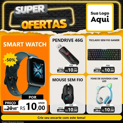 Modelo de Rede Social para Feed Facebook com o tema Super Ofertas para Informática