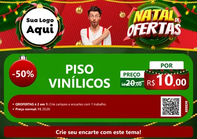 Modelo de Cartaz para Cartaz A4 Horizontal com o tema Natal de Ofertas para Material para Construção