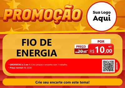 Modelo de Cartaz para Cartaz A4 Horizontal com o tema Promoção para Materiais Elétricos