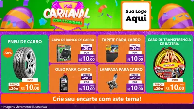 Modelo de TV para TV Horizontal com o tema Pré-Carnaval Com Economia para Auto peças