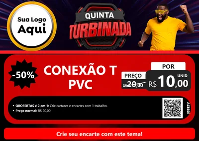 Modelo de Cartaz para Cartaz A4 Horizontal com o tema Quinta Turbinada para Tubos e conexões