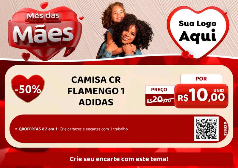 Modelo de Cartaz para Cartaz A4 Horizontal com o tema Mês das Mães para Roupas e acessórios