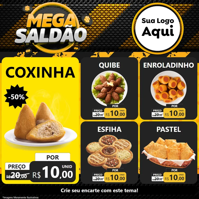 Modelo de Rede Social para Feed Facebook com o tema Mega Saldão para Salgadaria
