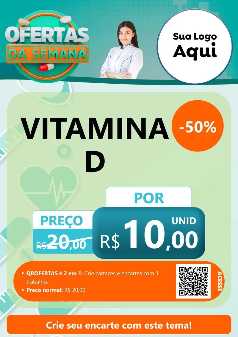Modelo de Cartaz para Cartaz A4 Vertical com o tema Ofertas da Semana para Farmácia