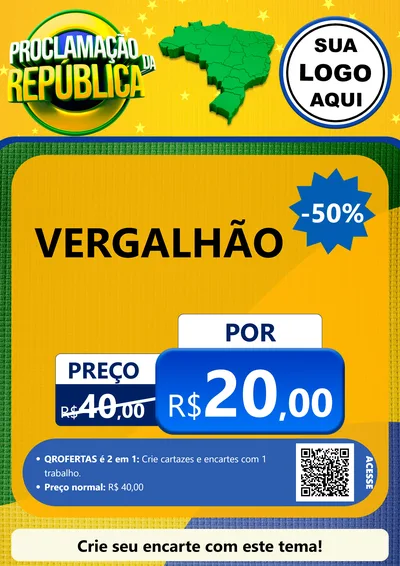 Modelo de Cartaz para Cartaz A4 Vertical com o tema Proclamação da República para Ferragens