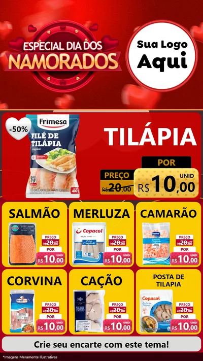 Modelo de Rede Social para Stories com o tema Especial Dia Dos Namorados para Peixaria