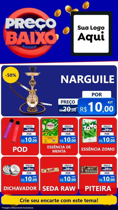 Modelo de Rede Social para Stories com o tema Preço Baixo para Tabacaria