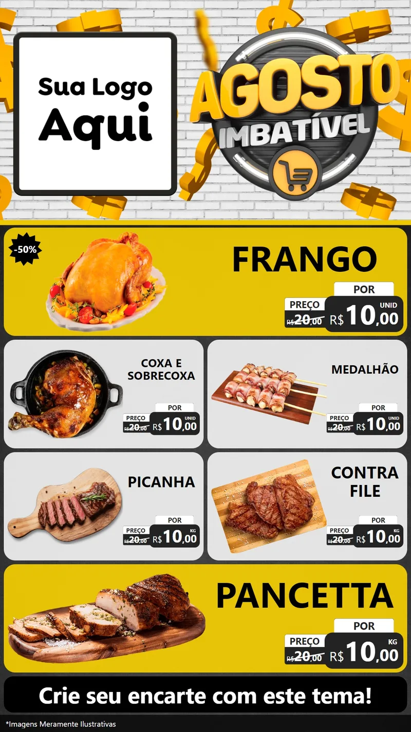 Modelo de TV para TV Vertical com o tema Agosto imbatível para Assados